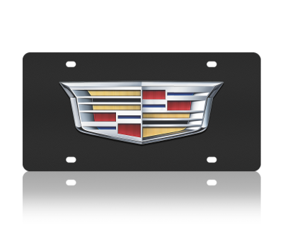 Eurosport Daytona - Eurosport Daytona 3201N-1 Carbon Steel License Plate Cadillac Crest Logo