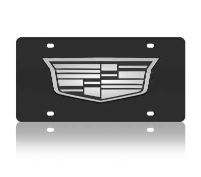 Eurosport Daytona - Eurosport Daytona 3201N-5 Carbon Steel License Plate Cadillac Crest Logo