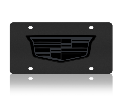 Eurosport Daytona - Eurosport Daytona 3201N-7 Carbon Steel License Plate Cadillac Crest Logo