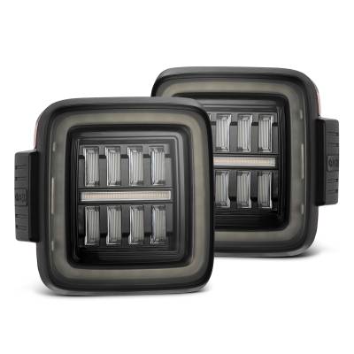 AlphaRex - AlphaRex 602010 Alpha Black Prismatic LED Taillights for 18-23 Jeep Wrangler JL