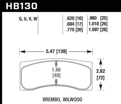 Hawk Performance - Hawk Performance HB130U1.097 DTC-70 Motorsports Brake Pads