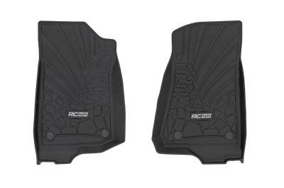 Rough Country Suspension Systems - Rough Country Front Floor Liners Black for Jeep Wrangler JL 2DR FF-6011_A