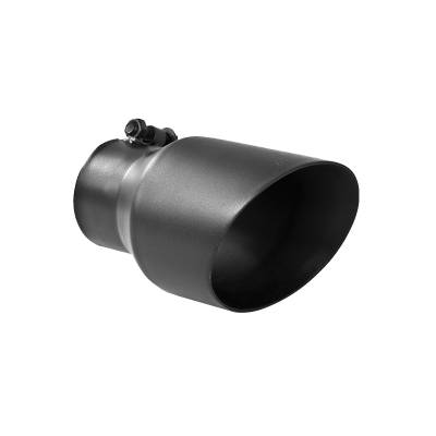 MBRP Exhaust - MBRP Exhaust T5151BLK Blk T304 SS 3" Inlet Dual Wall Angle Cut 4.5" Outlet Tip