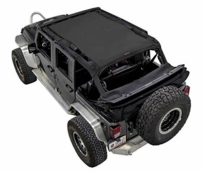 SpiderWebShade - SpiderWebShade Mesh Bikini Top Black for Jeep JK 4DR SWS-SHDTOP-01-JK4D-BLK