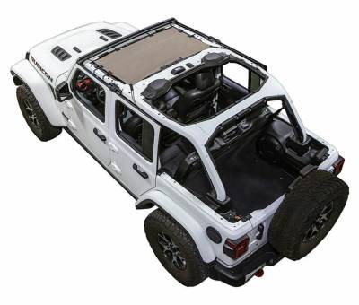 SpiderWebShade - SpiderWebShade Mesh Bikini Top Tan for Jeep JL 4DR SWS-SHDKNI-01-JL-TAN
