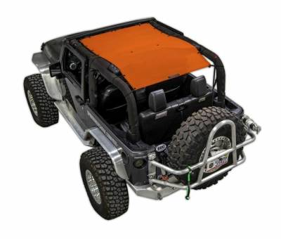 SpiderWebShade - SpiderWebShade Mesh Bikini Top-Orange for Jeep JK 2DR SWS-SHDTOP-01-JK2D-ORG