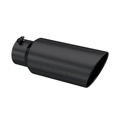 MBRP Exhaust - MBRP Exhaust T5127BLK Blk T304 SS 5" In Single Wall Rolled Angle Cut 7" Out Tip