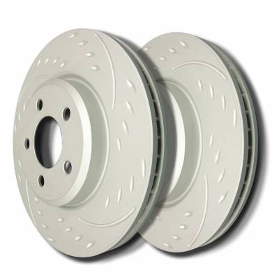 SP Performance - SP Performance D18-453 Diamond Slot Brake Rotors ZRC Coating L/R Pr Front