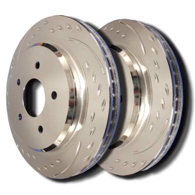 SP Performance - SP Performance D55-996-P Diamond Slot Brake Rotors Zinc Coating L/R Pr Front