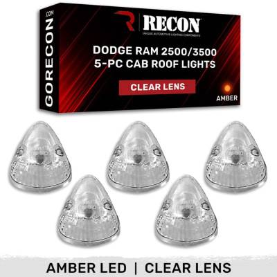 Recon - Recon 264141CL LED Cab Roof Light Kit Clear/Amber for 94-98 RAM HD
