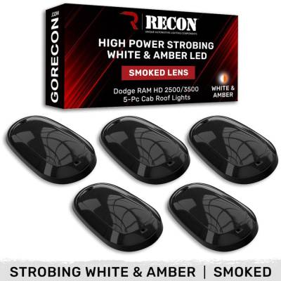 Recon - Recon 264146BKS LED Cab Roof Light Kit Smoked/White/Amber for 03-18 RAM HD