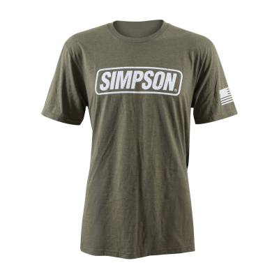 Simpson Safety - Simpson Safety 45023L Racing Military Tee T-Shirt Large Heather Green