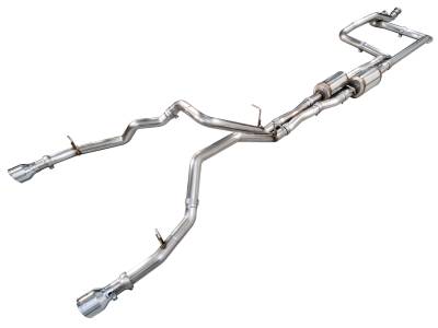 AWE Tuning - AWE Tuning 3015-32630 0FG Catback Exhaust Split Rear Chrome Tips for 25 RAM 1500
