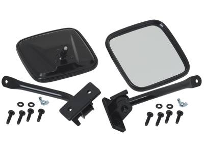 Kentrol - Kentrol 50496 Black E-Z Detach Mirrors Pair for 97-18 Jeep Wrangler TJ & JK