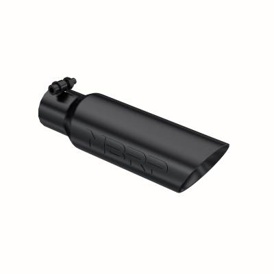MBRP Exhaust - MBRP Exhaust T5106BLK Black T304 SS 2.5" Inl Dual Wall Angle Cut 3.5" Outlet Tip