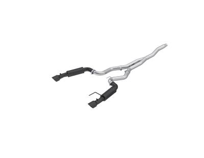 MBRP Exhaust - MBRP Exhaust S7275BLK Black 3" Cat-Back Dual Split Exit w/Muffler 15-26 Mustang