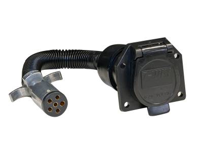 Buyers - Buyers 6-Way Round To 7-Way Flat RV Adapter w/8" Prewired Cable TC1067P