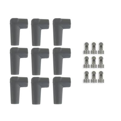 MSD - MSD Ignition 8848 Spark Plug Boot & Terminal Kit 90-DEG Short HEI Gray