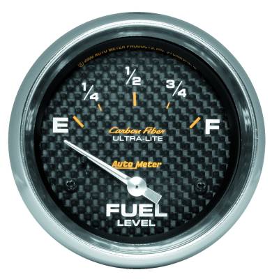 AutoMeter - AutoMeter 4816 Carbon Fiber Electric Fuel Level Gauge 2-5/8" 240-33 Ohm SSE