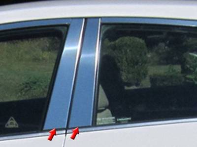 Quality Automotive Accessories - QAA PP13345 4Pc Stainless Steel Pillar Trim for 2013-2017 Hyundai Elantra