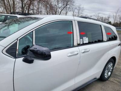 Quality Automotive Accessories - QAA PP71151 6Pc Stainless Steel Pillar Trim for 2021-2025 Toyota Sienna
