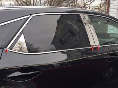 Quality Automotive Accessories - QAA PP16126 6Pc Stainless Steel Pillar Trim for 2016-2022 Lexus RX350