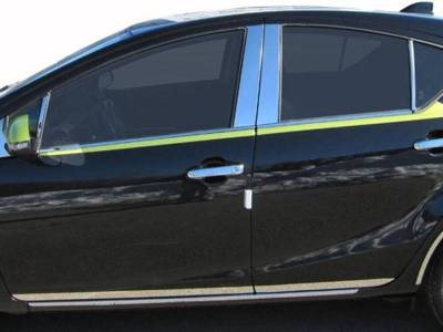Quality Automotive Accessories - QAA PP12707 8Pc Stainless Steel Pillar Trim for 2012-2019 Toyota Prius C
