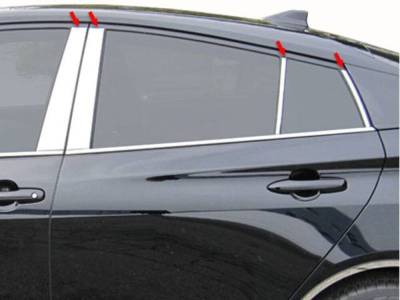 Quality Automotive Accessories - QAA PP16137 8Pc Stainless Steel Pillar Trim for 2016-2022 Toyota Prius