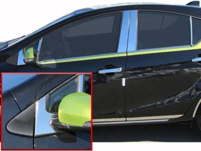 Quality Automotive Accessories - QAA PP12708 10Pc Stainless Steel Pillar Trim for 2012-2019 Toyota Prius C