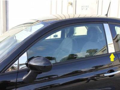 Quality Automotive Accessories - QAA PP12990 2Pc Stainless Steel Pillar Trim for 2012-2019 Fiat 500