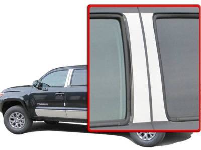 Quality Automotive Accessories - QAA PP16175 4Pc Stainless Steel Pillar Trim for 2016-2023 Toyota Tacoma