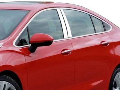 Quality Automotive Accessories - QAA PP56145 4Pc Stainless Steel Pillar Trim for 2016-2019 Chevrolet Cruze