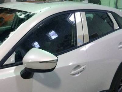Quality Automotive Accessories - QAA PP16772 8Pc Stainless Steel Pillar Trim for 2016-2020 Mazda CX-3