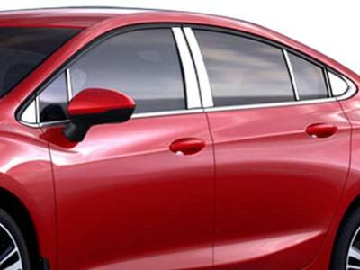 Quality Automotive Accessories - QAA PP56148 16Pc Stainless Steel Pillar Trim for 2016-2019 Chevrolet Cruze