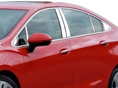 Quality Automotive Accessories - QAA PP56149 16Pc Stainless Steel Pillar Trim for 2016-2019 Chevrolet Cruze