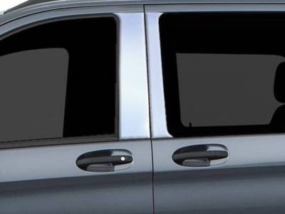 Quality Automotive Accessories - QAA PP16995 4Pc Stainless Steel Pillar Trim for 2016-2020 Mercedes Metris