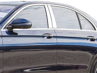 Quality Automotive Accessories - QAA PP17060 4Pc Stainless Steel Pillar Trim for 2017-2023 Mercedes E Class