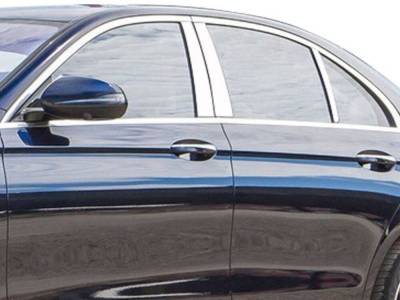 Quality Automotive Accessories - QAA PP17061 6Pc Stainless Steel Pillar Trim for 2017-2023 Mercedes E Class