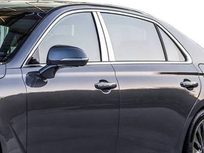 Quality Automotive Accessories - QAA PP17348 4Pc Stainless Steel Pillar Trim for 2017-2022 Genesis G90