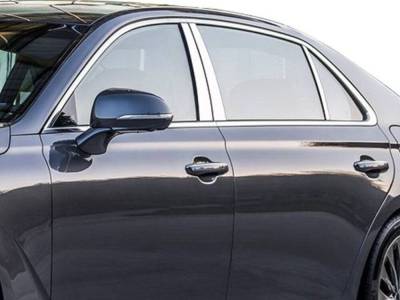 Quality Automotive Accessories - QAA PP17349 6Pc Stainless Steel Pillar Trim for 2017-2022 Genesis G90