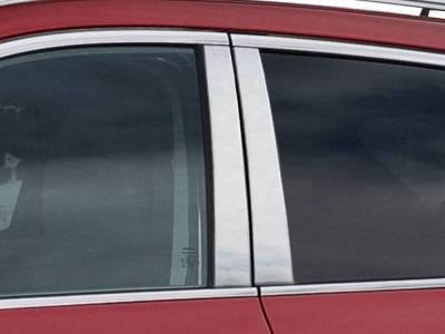 Quality Automotive Accessories - QAA PP17595 4Pc Stainless Steel Pillar Trim for 2017-2020 Nissan Rogue Sport