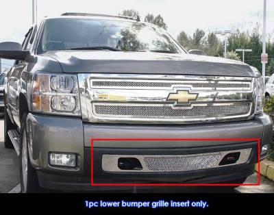 APS - APS Wire Mesh Bumper Grille Polish 07-13 Silverado 1500 GR03GEG67T