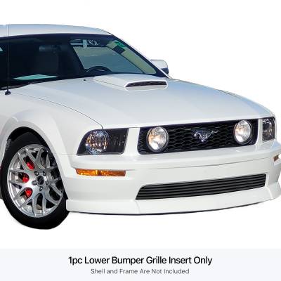 APS - APS GR06FFJ14J Stainless Billet Bumper Grille Black for 05-09 Ford Mustang GT
