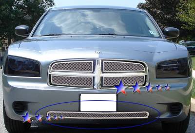 APS - APS Wire Mesh Bumper Grille Polish for 05-10 Dodge Charger GR04GFD39T