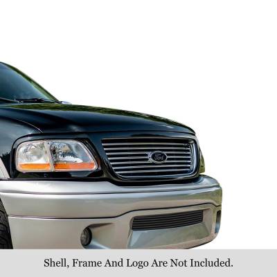 APS - APS GR06HEC85J Stainless Billet Bumper Grille Black for F150 Harley Davidson
