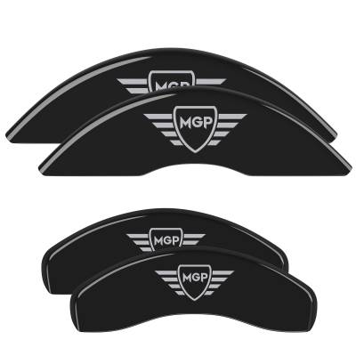 MGP Caliper Covers - MGP Caliper Covers 37022SMGPBK Front/Rear 4pc Gloss Black for Q50