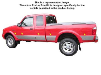 Quality Automotive Accessories - QAA TH33321 Stainless Rocker Panel Trim 10pc for 93-12 Ford Ranger