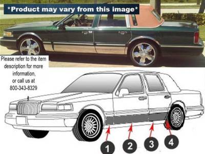 Quality Automotive Accessories - QAA TH30680 Stainless Rocker Panel Trim 8pc for 90-94 Lincoln Town Car
