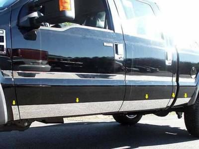 Quality Automotive Accessories - QAA TH51322 Stainless Rocker Panel Trim 10pc for 11-16 Ford Super Duty