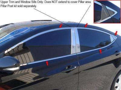 Quality Automotive Accessories - Quality Automotive WP11341 Window Accent Package for 11-13 Hyundai Elantra